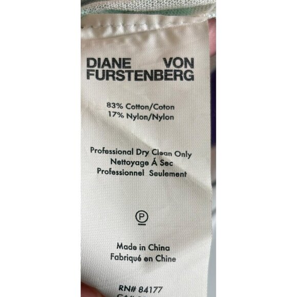 Diane Von Furstenberg Orange & Multicolor Striped Crewneck Tank Dress Size S - Picture 8 of 8